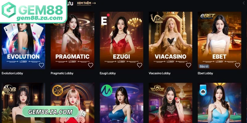 GEM88 có nhiều sảnh casino khác để đáp ứng nhu cầu của từng loại người 