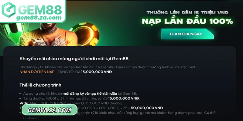 Ưu đãi thưởng 100% nạp lần đầu áp dụng rộng rãi trên hầu hết các sảnh game