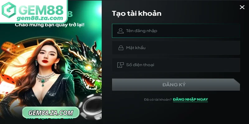 Cách nhận khuyến mãi GEM88 thưởng 100% nạp lần đầu rất đơn giản 